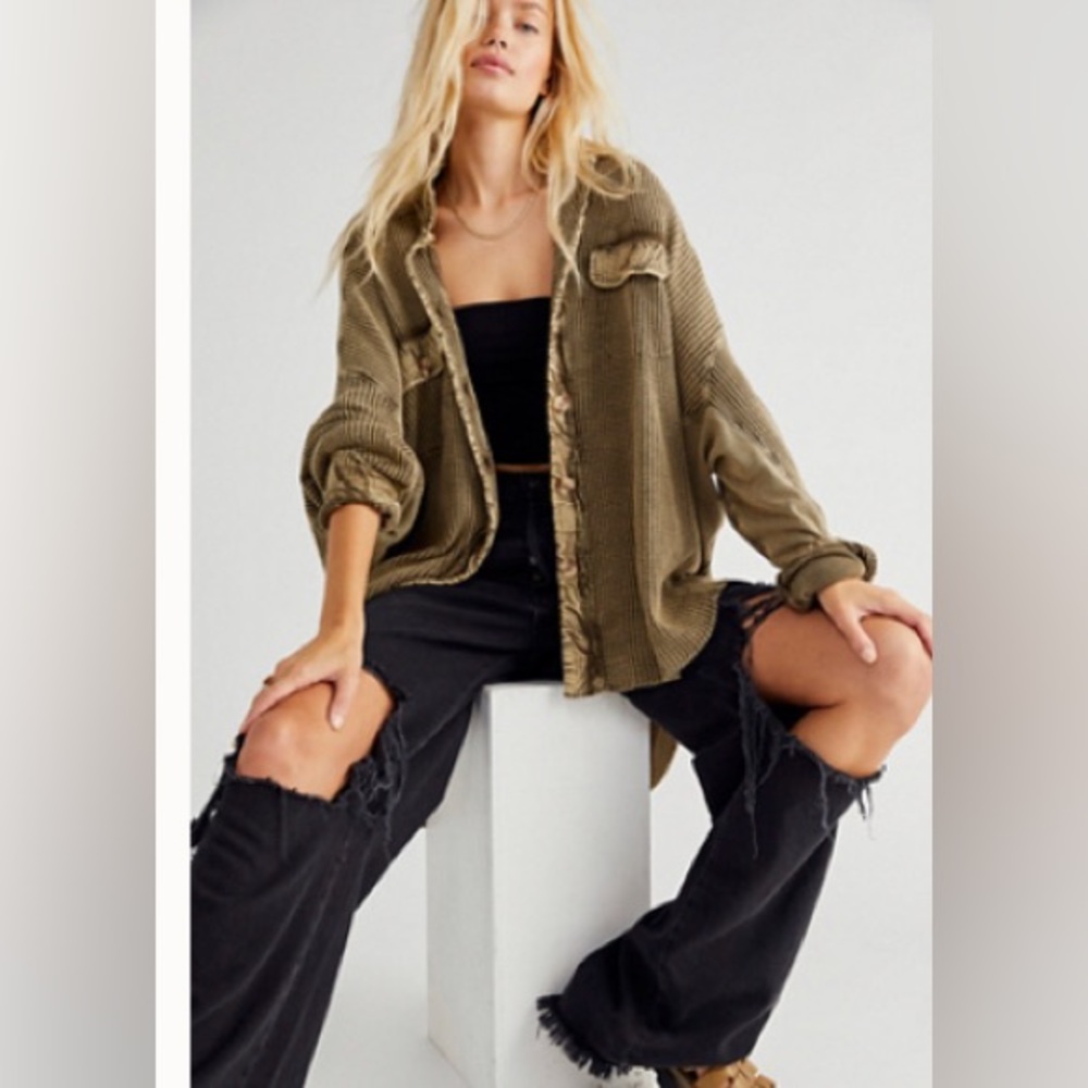 Free people scout jacket- army green medium